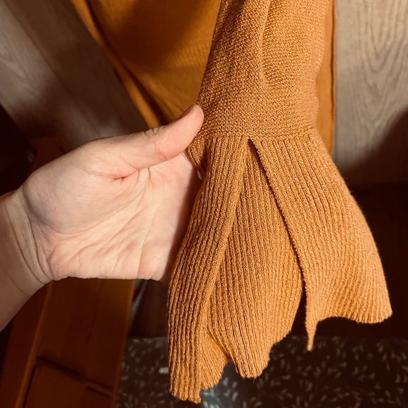 FREE PEOPLE Orange Fall-leaf colored Knit Criss Cross Tunic - Picture 5 of 8